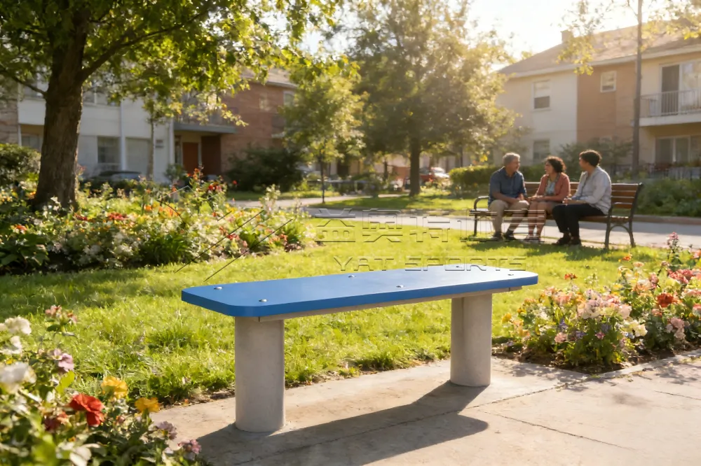 Commercial Outdoor Fitness Rest Bench – Durable Steel Seating for Parks