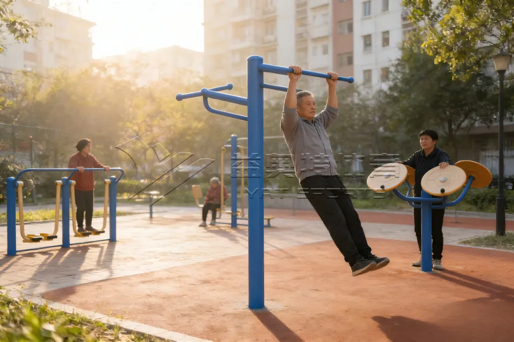 Double Station Fitness Equipment for Community Parks